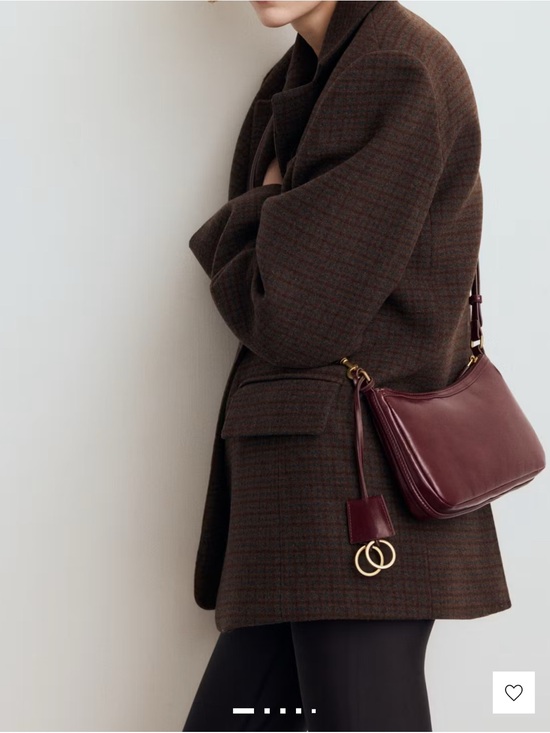 Mango Handbags - Mango Burgandy Crossbody bag with charm